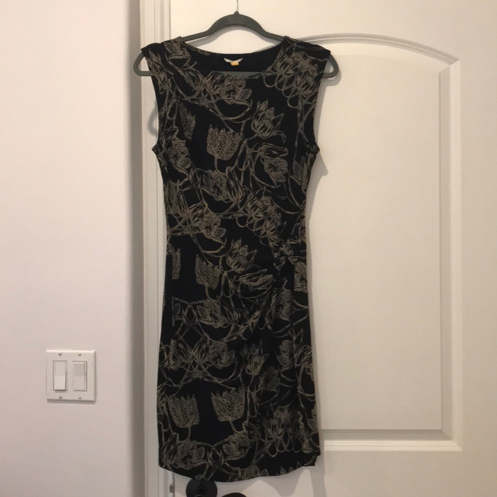 Anthropologie Black Floral Printed Dress